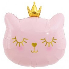 К 29 Котенок принцесса, розовый в упаковке /1 шт /, Фольгированный шар 