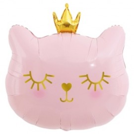К 29 Котенок принцесса, розовый в упаковке /1 шт /, Фольгированный шар 