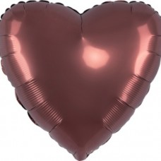 Шар (18''/46 см) Сердце, Ройбуш, Сатин, 1 шт. 