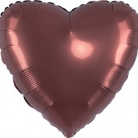 Шар (18''/46 см) Сердце, Ройбуш, Сатин, 1 шт. 