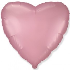Шар (18''/46 см) Сердце, Розовый, Сатин, 1 шт. 