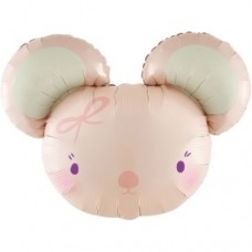 Шар (27''/69 см) Фигура, Милая мышка, Розовый, 1 шт. в уп. 