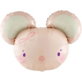 Шар (27''/69 см) Фигура, Милая мышка, Розовый, 1 шт. в уп. 