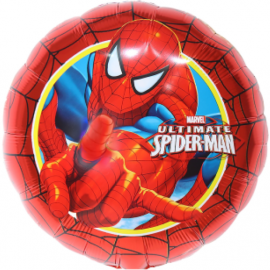 Шар (18''/46 см) Круг, Человек Паук, Дизайн №2, 1 шт. в уп. (цв.этик.) 