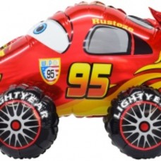 Шар 3D (28''/71 см) Гоночная машинка, Красный, 1 шт. в уп. 