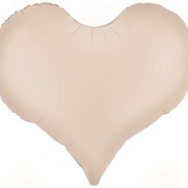 Шар (24''/61 см) Сердце, Люкс, Белый песок, Сатин, 1 шт. в уп. 