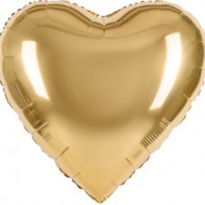 Шар (30''/76 см) Сердце, Золото, Сатин, 1 шт. в уп. 