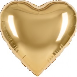 Шар (30''/76 см) Сердце, Золото, Сатин, 1 шт. в уп. 