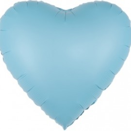 Шар (30''/76 см) Сердце, Голубой, Сатин, 1 шт. в уп. 