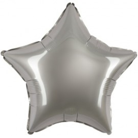 Шар (18''/46 см) Звезда, Лунное Серебро, Матовый, 1 шт. 