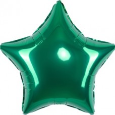 Шар (18''/46 см) Звезда, Зеленый, Сатин, 1 шт. 
