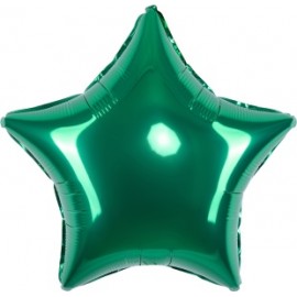 Шар (18''/46 см) Звезда, Зеленый, Сатин, 1 шт. 