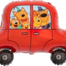 Шар (30''/76 см) Фигура, Три Кота, Автомобиль, 1 шт. в уп. 