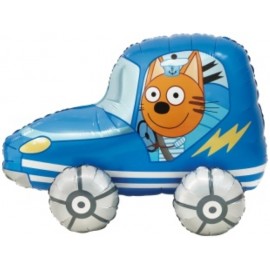Шар 3D (29''/74 см) Фигура, Три Кота, Коржик в машинке, 1 шт. в уп. 