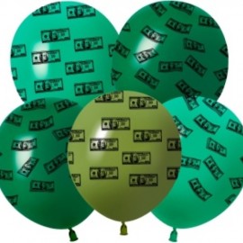 Шар (12''/30 см) Доллары, Ассорти, пастель, 5 ст, 25 шт. 