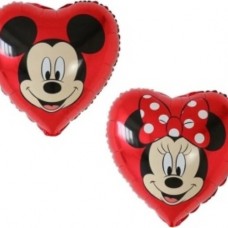 Шар (18''/46 см) Сердце, Любимые Мышки, Красный, 1 шт. в уп. (цв.этик.) 