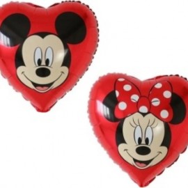 Шар (18''/46 см) Сердце, Любимые Мышки, Красный, 1 шт. в уп. (цв.этик.) 