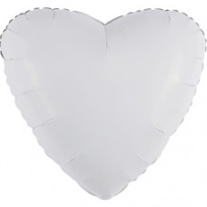 Шар (30''/76 см) Сердце, Белый, 1 шт. в уп. 