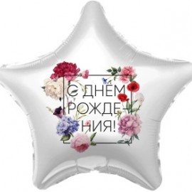 Шар (19''/48 см) Звезда, С Днем Рождения! (флористика), 1 шт. 