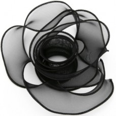 Лента декоративная (4 см*9,14 м) Органза с леской, Черный, 1 шт. 