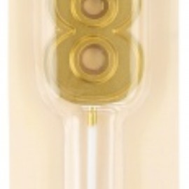 Свеча Цифра, 8 Чистая линия, на шпажке, Золото, 4,7*6,7 + 7 см, 1 шт. с держат. 