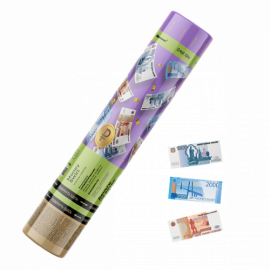 CM006 Максэм Пневмохлопушка 30 см (прям-ки из фольги, «рубли» 5000,2000,1000) 100/1 