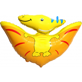 Шар (35''/89 см) Фигура, Динозавр Птеродактиль, Желтый, 1 шт. 