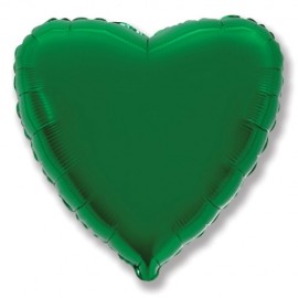 Шар (32''/81 см) Сердце, Зеленый, 1 шт. 