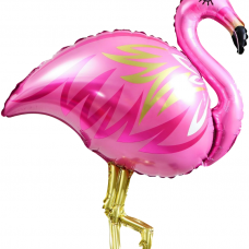 Шар (22''/56 см) Фигура, Фламинго в короне, 1 шт. 