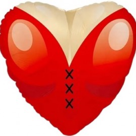 Шар (18''/46 см) Сердце, Мадам Си-Си, Красный, 1 шт. 