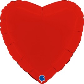 Шар (18''/46 см) Сердце, Красный, Сатин, 1 шт. 