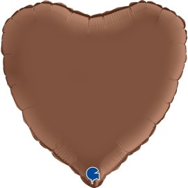 Шар (18''/46 см) Сердце, Шоколад, Сатин, 1 шт. 