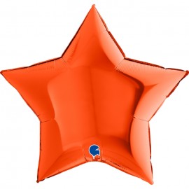 Шар (18''/46 см) Звезда, Оранжевый, 1 шт. 