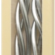 Свечи Спирали Люкс, Серебро, Металлик, 0,4*12,5 + 4 см, 6 шт. с держат. 