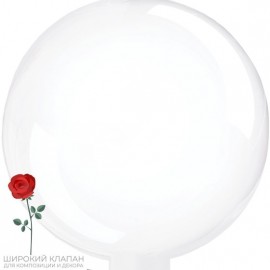 Шар (18''/46 см) Deco Bubble, Wide Tail, Прозрачный, Кристалл, 1 шт. 