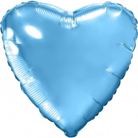 Шар (19''/48 см) Сердце, Холодный голубой, 1 шт. 