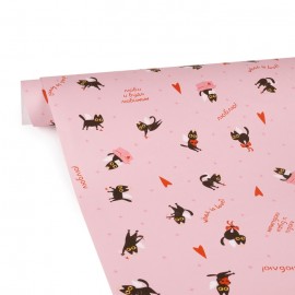 Упаковочная бумага (0,7*1 м) Амуры Ля-Муры (котики), Розовый, 1 шт. 