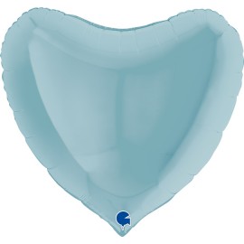 Шар (36''/91 см) Сердце, Голубой, 1 шт. 