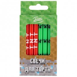 Свечи Пиксели, 0,8*8 см, 8 шт. 