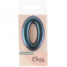 Свеча Цифра, 0, Фантом, Хамелеон, 4*6 + 2,5 см, 1 шт. с держат. 