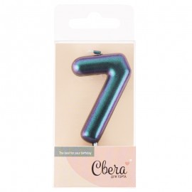 Свеча Цифра, 7, Фантом, Хамелеон, 4*6 + 2,5 см, 1 шт. с держат. 