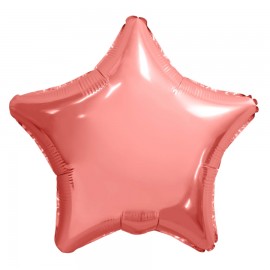 Шар (19''/48 см) Звезда, Коралловый, 1 шт. 