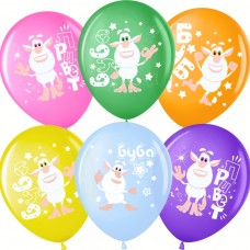 Шар (12''/30 см) Буба, Ассорти, пастель, 1 ст, 25 шт. 