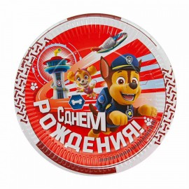 Тарелки (9''/23 см) Щенячий Патруль, С Днем Рождения!, Красный, 6 шт. Тарелки (9''/23 см) Щенячий Патруль, С Днем Рождения!, Красный, 6 шт.