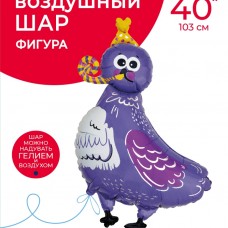 Шар (40''/102 см) Фигура, Голубь в колпачке, 1 шт. в уп. 
