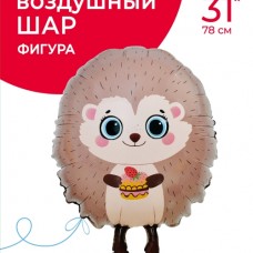 Шар (31''/79 см) Фигура, Ежик с кексиком, 1 шт. в уп. 