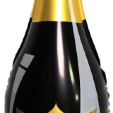 Шар (40''/102 см) Фигура, Бутылка Шампанское, Let`s Party, Черный, 1 шт. 