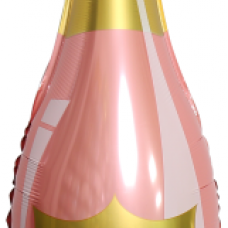 Шар (40''/102 см) Фигура, Бутылка Шампанское, Let`s Party, Розовый, 1 шт. 