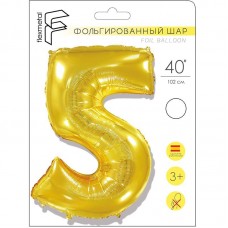 И 40 Цифра "5" золото в упаковке / Five / 1 шт . 