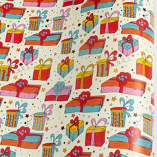 Упаковочная бумага (0,7*1 м) Подарки Сюрпризы, 1 шт. 
